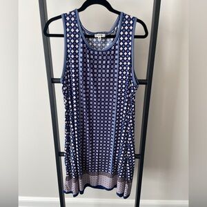 Max Studio Blue and White Floral Tank Dress